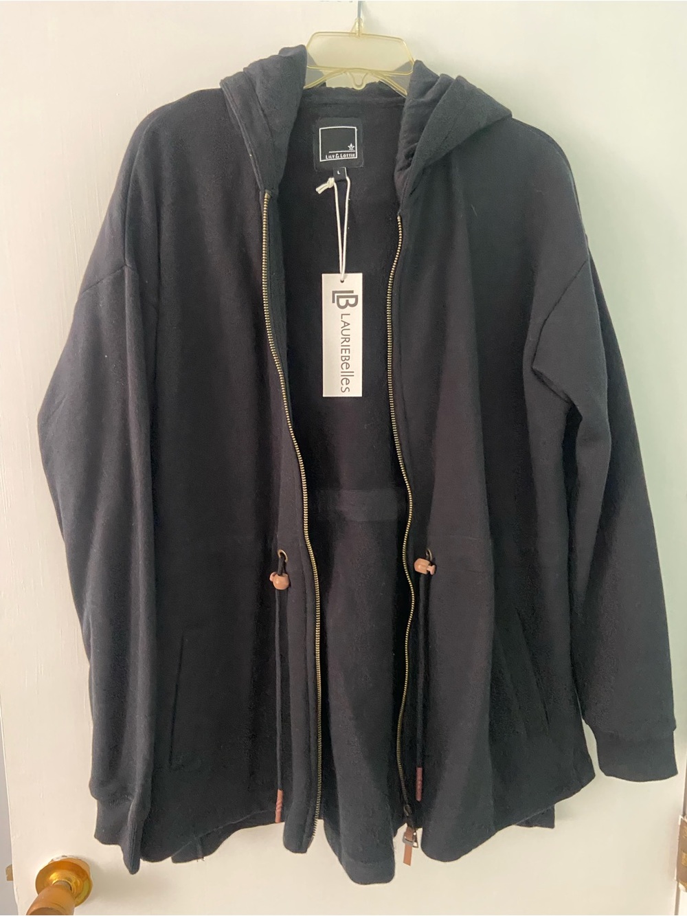 Lily and Lottie Black Lightweight Hooded Zip Jacket